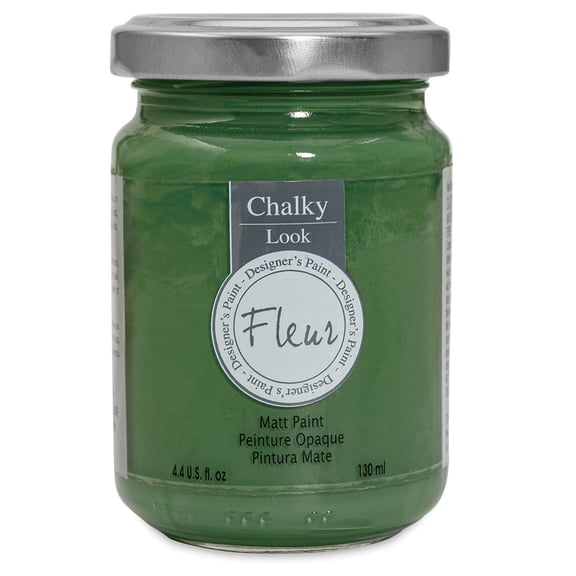 Fleur Chalky Look Paint - The Green Queen, 4.4 oz jar