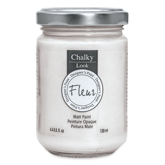 Fleur Chalky Look Paint - Titanium White, 4.4 oz jar