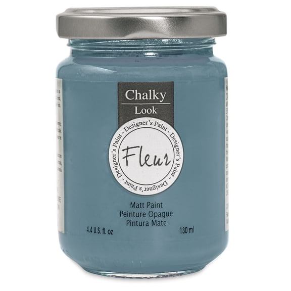 Fleur Chalky Look Paint - Vanity Blue, 4.4 oz jar