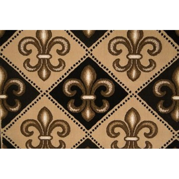 Fleur DE LIS New Orleans Design Modern Area Rug (5 FEET X 7 FEET)