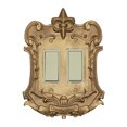 Fleur-De-Lis 2-Gang Light Switchplate, Aged Gold Double Rocker/Dimmer ...