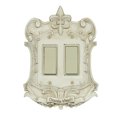 Two Socket Outlets Fleur-De-Lis 2-Gang Switchplate, Antique Ivory Double Rocker/Dimmer ...