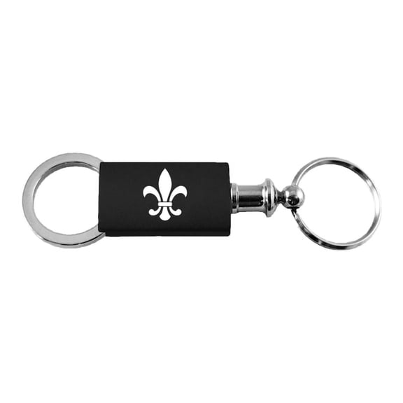 Fleur De Lis Anodized Aluminum Valet Key Fob (Black)