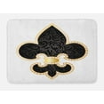 thumbnail image 1 of Fleur De Lis Bath Mat, Royal Legend Lily Throne France Empire Family Insignia of Knights Image, Non-Slip Plush Mat Bathroom Kitchen Laundry Room Decor, 29.5 X 17.5 Inches, Black Gold White, Ambesonne, 1 of 2