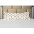 thumbnail image 1 of Fleur De Lis Body Pillow Case Cover with Zipper, Vintage European Lily Aristocratic Dignified Majesty Print, Decorative Accent Long Pillowcase, Yellow White, by Ambesonne, 1 of 1