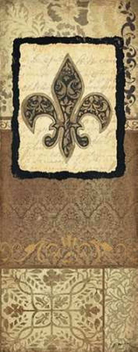 Fleur De Lis Canvas Art - Jo Moulton (10 x 20)