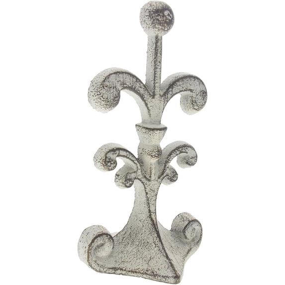 Comfify Antique White Fleur De Lis Cast Iron Door Stop – 4x3.5x7.75"