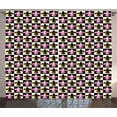 thumbnail image 1 of Ambesonne Fleur De Lis Curtains 2 Panel Set, Checkered Pop Art, 108" x 84", Multicolor, 1 of 3