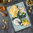 thumbnail image 1 of Fleur De Lis Cutting Board, Golden Yellow Colored Lily Diamond Shapes Royalty Theme, Decorative Tempered Glass Cutting and Serving Board, Small Size, Purple Green, by Ambesonne, 1 of 1