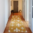 thumbnail image 1 of Fleur De Lis Decorative Rug, Lily Pattern Classic Retro Royal Vintage European Iris Ornamental Art, Quality Carpet for Bedroom Dorm and Living Room, 6 Sizes, Earth Yellow, by Ambesonne, 1 of 2