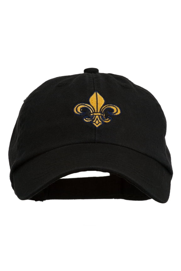 Fleur De Lis Embroidered Pet Spun Cap - Black OSFM