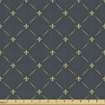 thumbnail image 1 of Ambesonne Fleur De Lis Fabric by the Yard Upholstery, Floral Checkered, 1 Yard, Grey Pale Yellow, 1 of 4