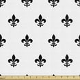 thumbnail image 1 of Ambesonne Fleur De Lis Fabric by the Yard Upholstery, Pointed Leaves, 3 Yards, Black White, 1 of 4