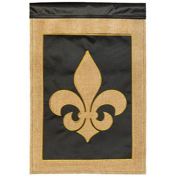 Magnolia Gardens M001692 30 x 44 in. Fleur De Lis Burlap Garden Flag - Large