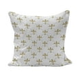 thumbnail image 1 of Fleur De Lis Fluffy Throw Pillow Cushion Cover, Repeated Abstract Floral Old Antique Royal Forms in Checkered Effect, Decorative Square Accent Pillow Case, 24" x 24", Yellow and White, by Ambesonne, 1 of 5