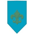 thumbnail image 1 of Fleur De Lis Gold Rhinestone Bandana Turquoise Small, 1 of 1