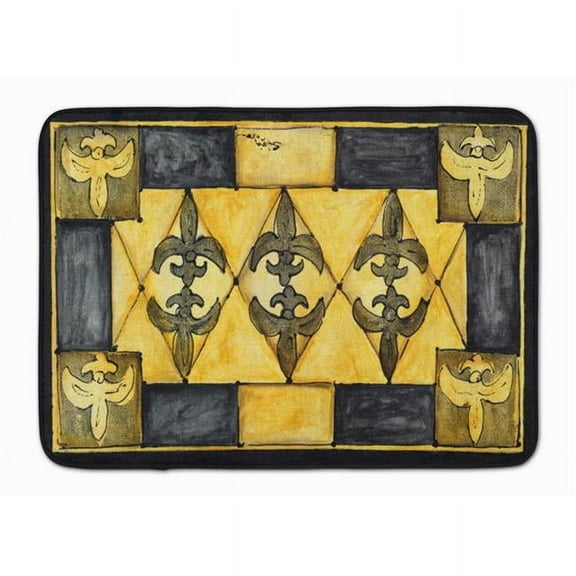 Fleur De Lis Machine Washable Memory Foam Mat