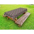 thumbnail image 1 of Fleur De Lis Outdoor Tablecloth, Antique Classical Foliage Leaf Motifs with Pop Art Influences Checkered Design, Decorative Washable Fabric Picnic Table Cloth, 58 X 84 Inches,Multicolor, by Ambesonne, 1 of 2