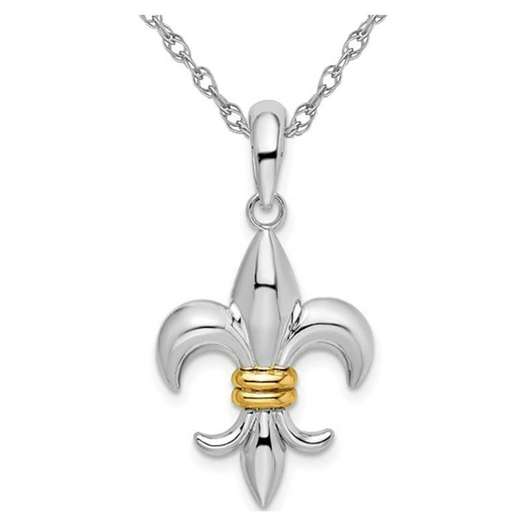 Fleur-de-Lis Charm Pendant Polished Sterling Silver Fleur-de-Lis Charm Pendant Polished Sterling Silver