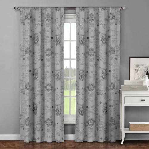 Fleur De Lis Printed Cotton ExtraWide Rod Pocket Curtain Panel Pairs
