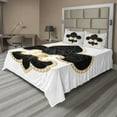 thumbnail image 1 of Ambesonne Vintage Fitted & Top Sheet Set with Shams, Lily of France, Yellow Black White, 1 of 4