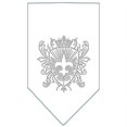 thumbnail image 1 of Fleur De Lis Shield Rhinestone Bandana White Small, 1 of 1