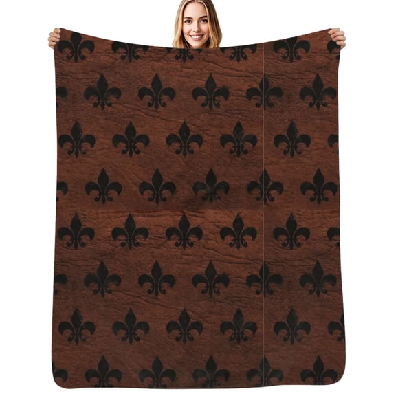 Fleur De Lis Soft Blanket Travel Bedding Throws Flannel Bedspread Sofa Bed Cover