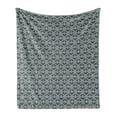 thumbnail image 1 of Fleur De Lis Soft Flannel Fleece Blanket, Abstract Dotted Rectangles with Floral Pattern Polka Dots with Vintage Motifs, Cozy Plush for Indoor and Outdoor Use, 50" x 70", Sage Green, by Ambesonne, 1 of 5
