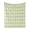 thumbnail image 1 of Fleur De Lis Soft Flannel Fleece Blanket, Traditional Royal Flower Pattern with Harlequin Rhombuses Pattern, Cozy Plush for Indoor and Outdoor Use, 50" x 60", Cream Pale Blue Yellow, by Ambesonne, 1 of 5
