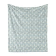 thumbnail image 1 of Fleur De Lis Soft Flannel Fleece Throw Blanket, Grunge Design Retro Victorian Nobility Rococo Motif in Soft Tones, Cozy Plush for Indoor and Outdoor Use, 70" x 90", Pale Blue and Cream, by Ambesonne, 1 of 5