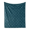 thumbnail image 1 of Fleur De Lis Soft Flannel Fleece Throw Blanket, Middle Ages Abstract Floral Arrangement Pattern with Baroque Elements, Cozy Plush for Indoor and Outdoor Use, 60" x 80", Blue Grey, by Ambesonne, 1 of 5