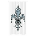 thumbnail image 1 of Fleur De Lis Stall Shower Curtain, Grungy Lily Retro Renaissance Spirit Element Victory Holy Artwork Print, Fabric Bathroom Set with Hooks, 36W X 72L Inches Long, Blue White Black, by Ambesonne, 1 of 1