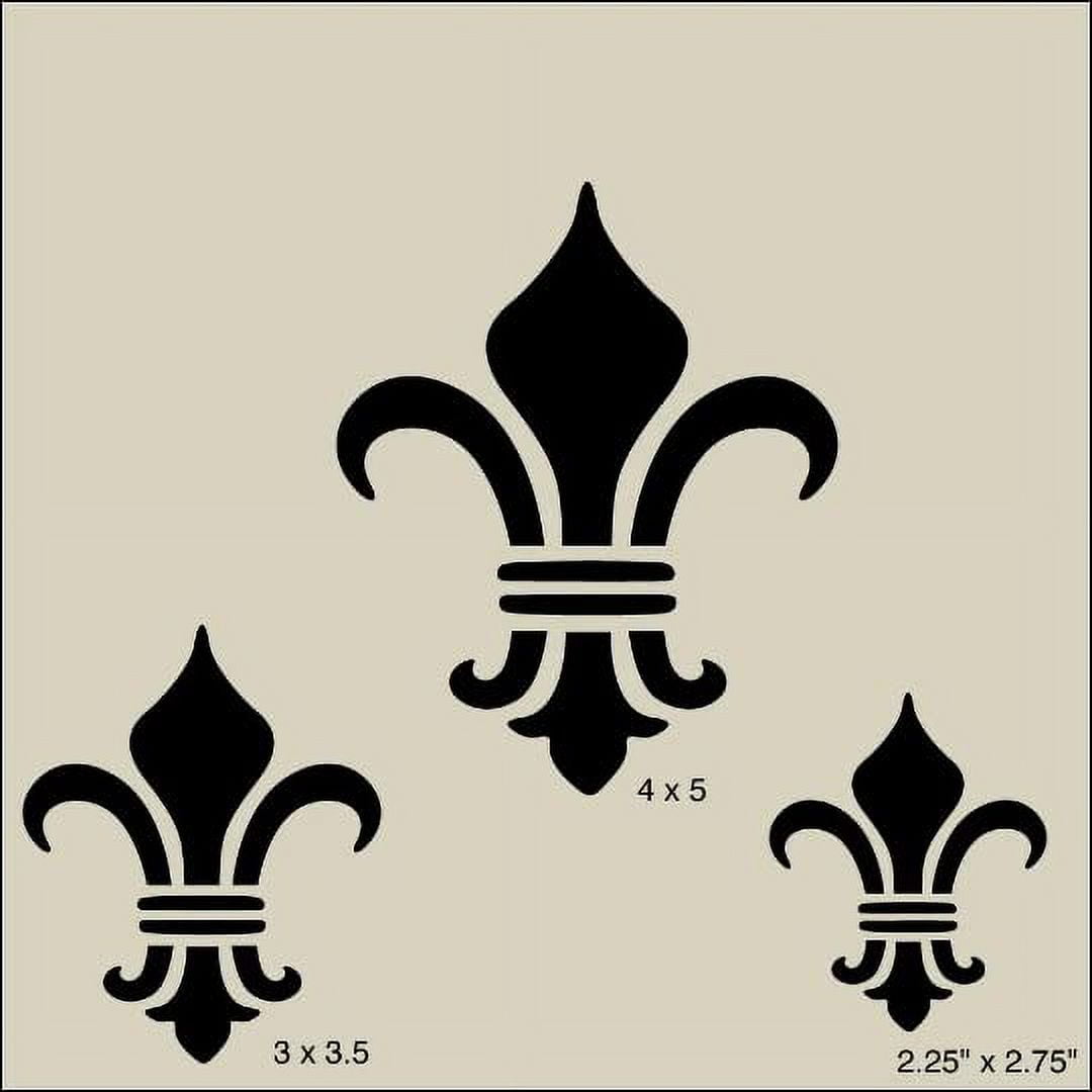 Fleur De Lis Stencil Set Of 5 – 12x12 Reusable Plastic Templates In Large & Small Sizes For Elegant Home Decor, Furniture, Walls & DIY Crafts - View #3