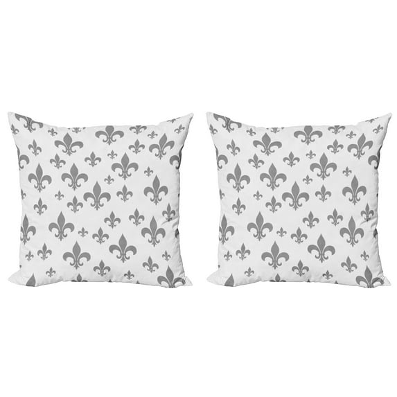Ambesonne Grey Throw Pillow Cover 2 Pack, Retro Royal Vintage, 20", Grey