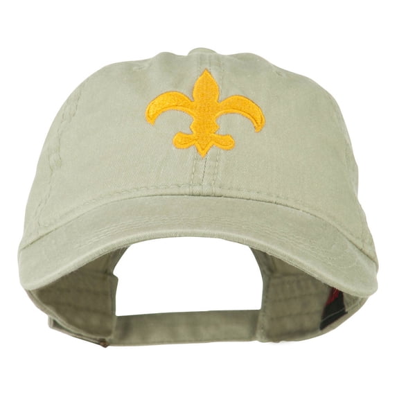 Fleur De Lis with Outline Embroidered Cap - Khaki OSFM