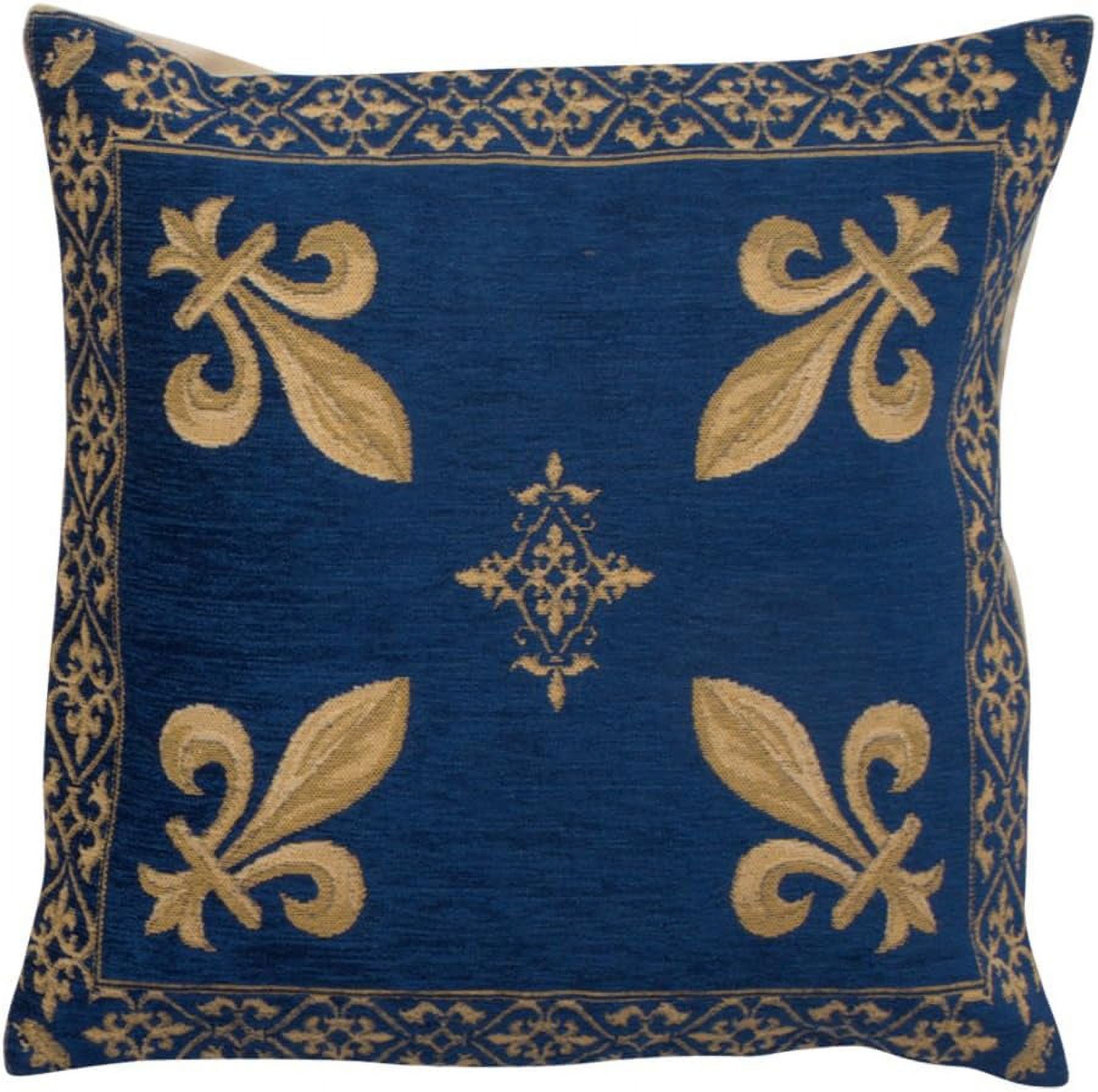 Fleur De Lys Blue III European Cushion Cover