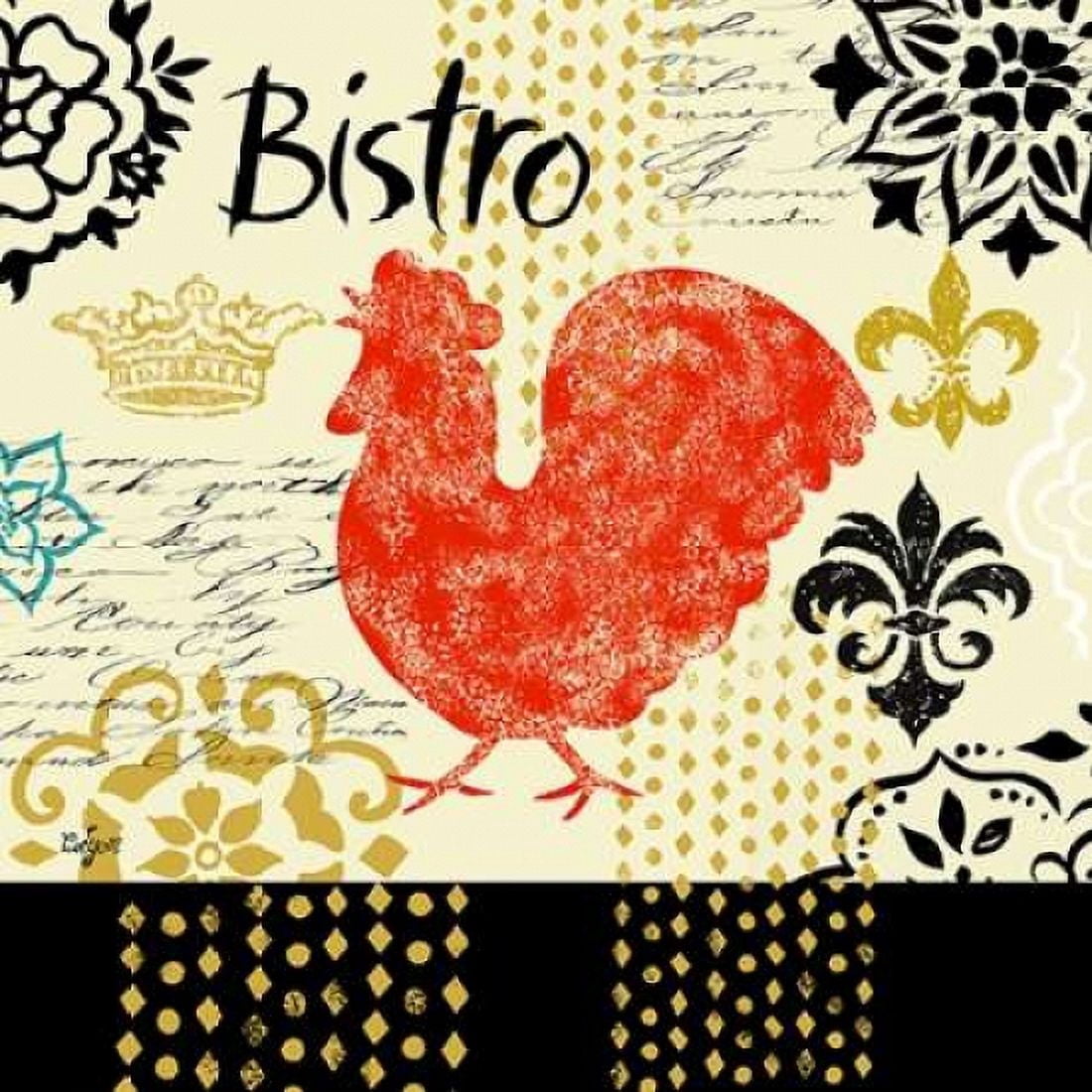 Fleur d Lis Rooster II Canvas Art - Rebecca Lyon (24 x 24)