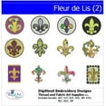 thumbnail image 1 of Fleur-de-Lis(2) Embroidery Designs - All Popular Formats Included - Loaded on USB Stick, 1 of 10