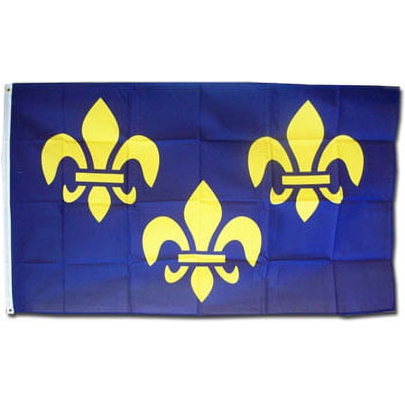 Fleur-de-Lis - 3'x5' Polyester Flag (3/Blue)