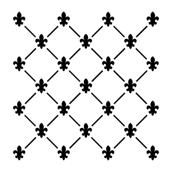 Fleur de Lis Allover Pattern Stencil (10 mil plastic) | Decor Stencils for Painting on Wood, Wall, Tile, Canvas, Paper, Fabric, Furniture and Floor | Reusable Stencil | FS116 By Designer Stencils