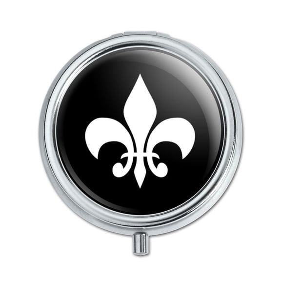 Fleur de Lis Black Pill Box