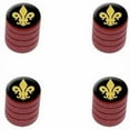 thumbnail image 1 of Fleur de Lis Gold on Black Tire Rim Wheel Aluminum Valve Stem Caps, Multiple Colors, 1 of 1