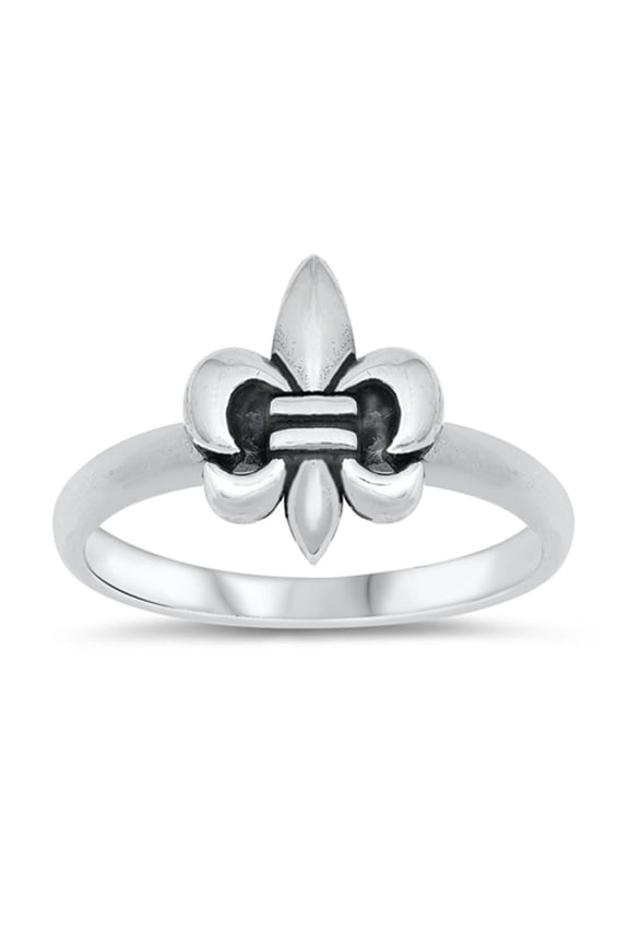 Fleur de Lis Lily Elegant Ring .925 Sterling Silver Band Jewelry Female Male Unisex Size 6