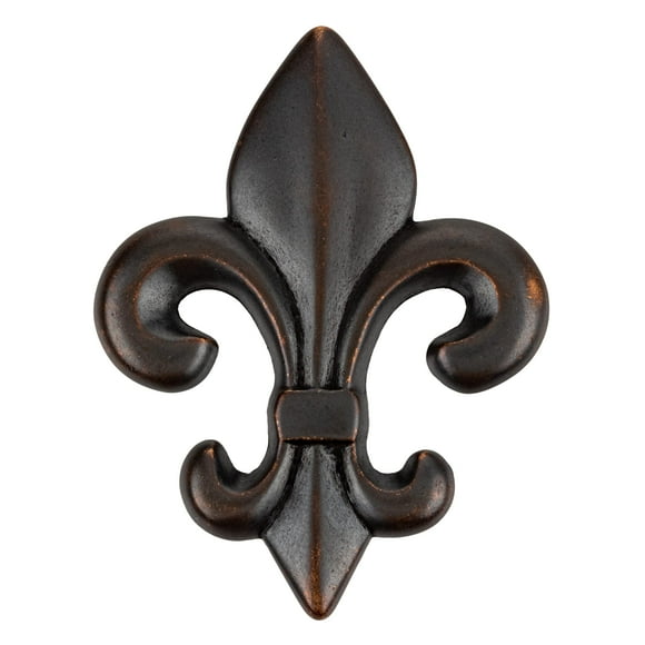 Fleur-de-Lis Oil Rubbed Bronze Drawer Knob | 2 1/2" x 1 3/4" | Handle for Antique Cabinet Door, Dresser Drawer, Old Desk | Furniture Reproduction Hardware | DK14-DOB (6) C80
