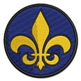 thumbnail image 1 of Fleur de Lis Outline Applique Multi-Color Embroidered Iron-On Patch - 2.0 Inch Mini, 1 of 5