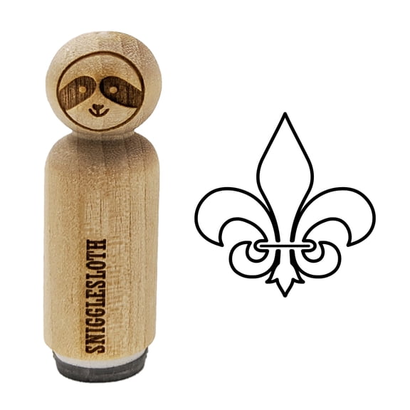 Fleur de Lis Outline Rubber Stamp for Scrapbooking Crafting Stamping - Mini 1/2 Inch