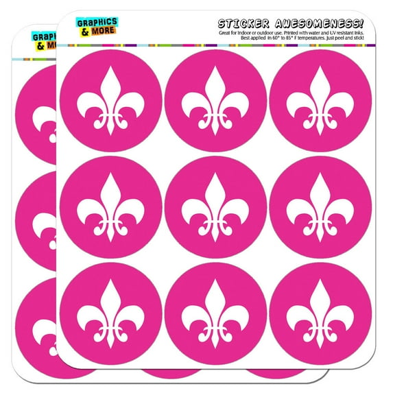 Fleur de Lis Pink 2" Scrapbooking Crafting Stickers
