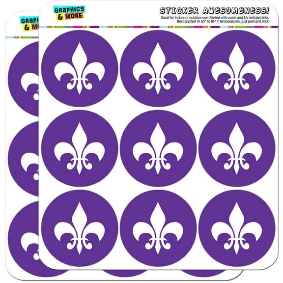 Fleur de Lis Purple 18 2" Planner Calendar Scrapbooking Crafting Stickers