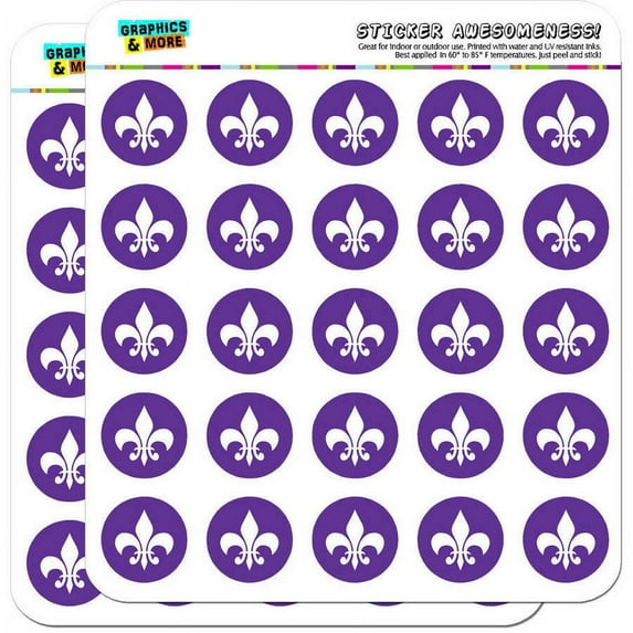 Fleur de Lis Purple 50 1" Planner Calendar Scrapbooking Crafting Stickers