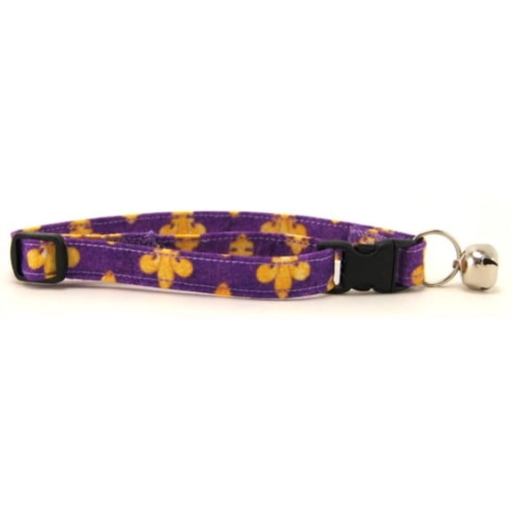 Fleur de Lis Purple Cat Collar